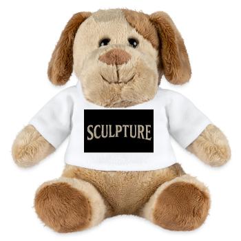 Skulptur Strukturierte Beschriftung - MiniFeet® Hund Helge - Weiß - Vorne
