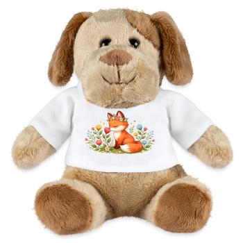 Niedlicher Frühlingsfuchs mit Blumenkranz - MiniFeet® Hund Helge - Weiß - Vorne