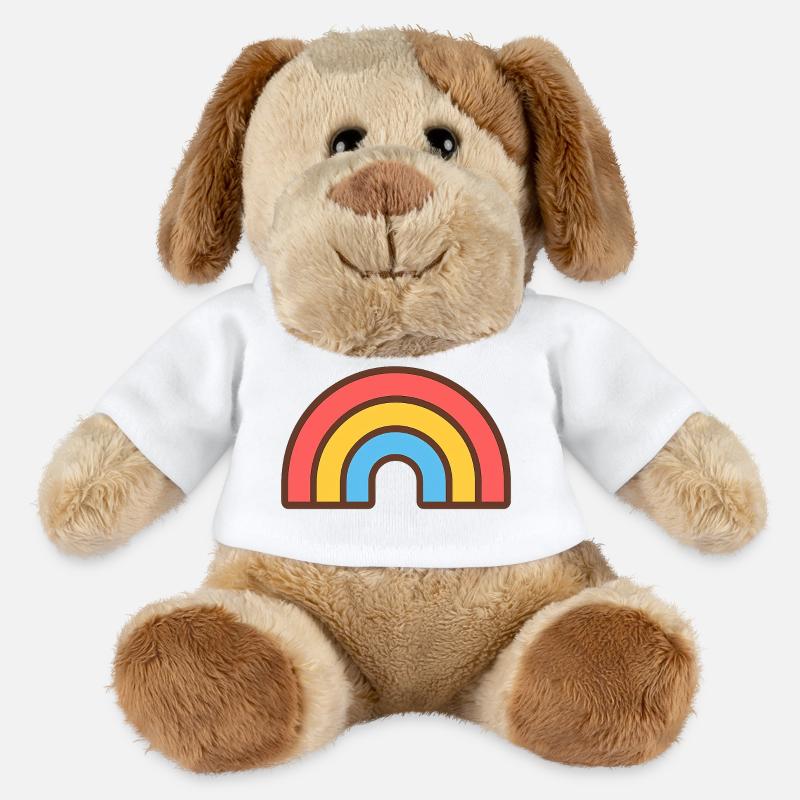 Bright retro rainbow - MiniFeet® Dog Helge - white