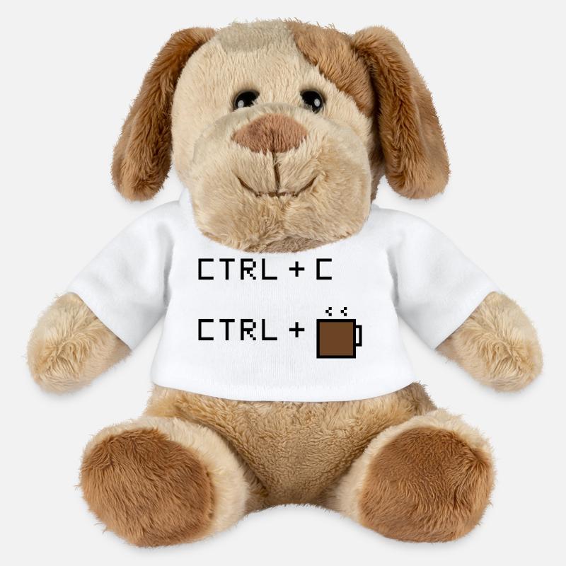 CTRL+C Kaffee Edition - Retro Büro Humor - MiniFeet® Hund Helge - Weiß