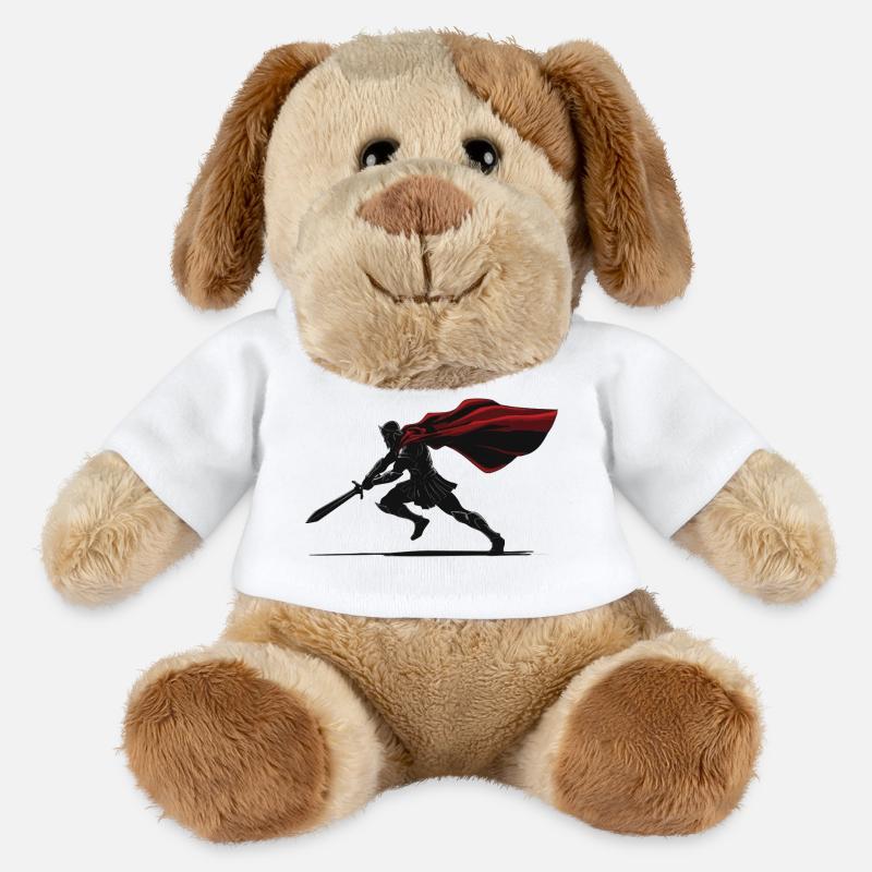 Spartan Warrior Shadow Sword Mascot Warrior - MiniFeet® Dog Helge - white