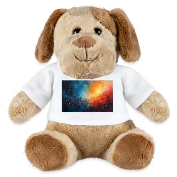 Aube Cosmic Abstract Splash - Chien en peluche Helge MiniFeet® - blanc - Devant