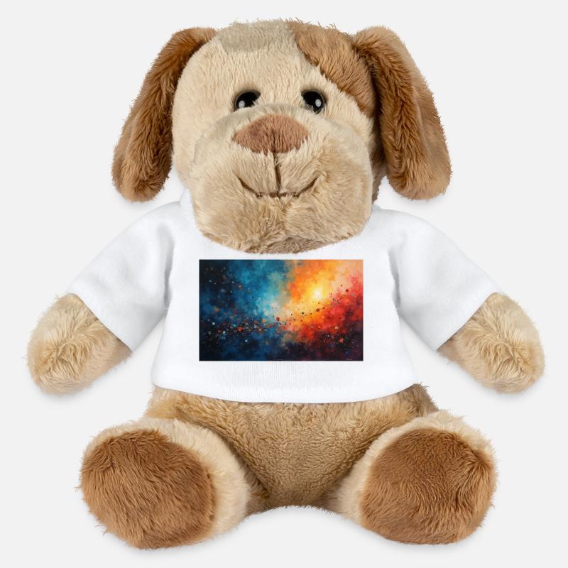 Aube Cosmic Abstract Splash - Chien en peluche Helge MiniFeet® - blanc