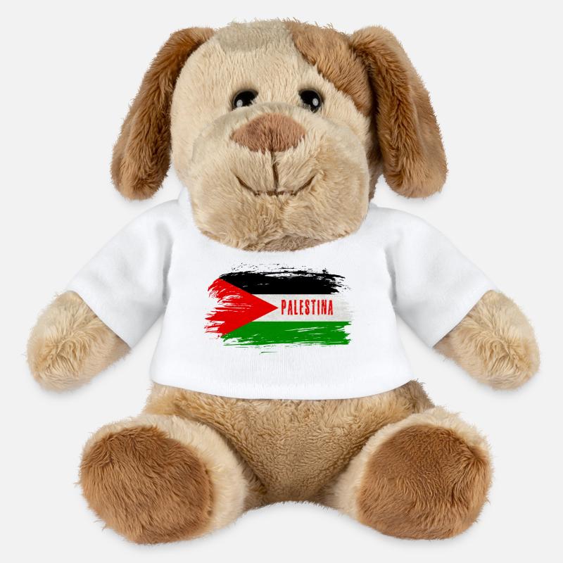 Palästina Flagge / Geschenk - MiniFeet® Hund Helge - Weiß