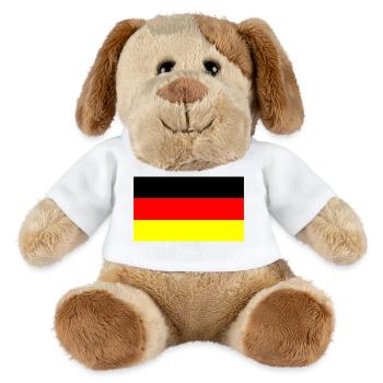 Deutschland Farben schwarz rot gold - MiniFeet® Hund Helge - Weiß - Vorne
