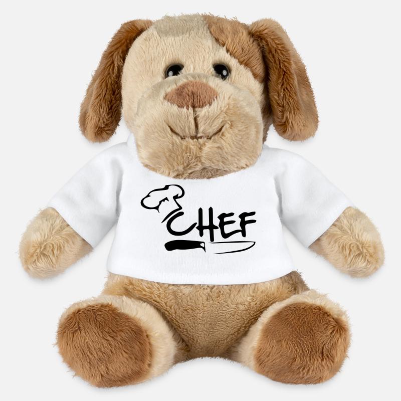 Chef - Chien en peluche Helge MiniFeet® - blanc