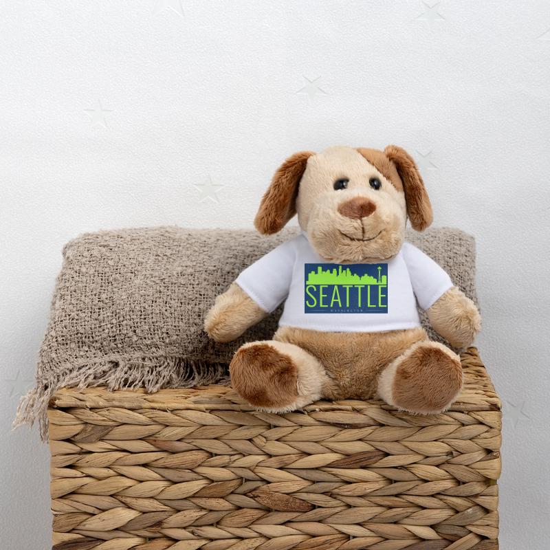 Seattle Skyline Bright Green Silhouette MiniFeet® Dog Helge
