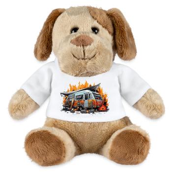 Evening by the Bonfire. Retro holidays. - MiniFeet® Dog Helge - white - Front