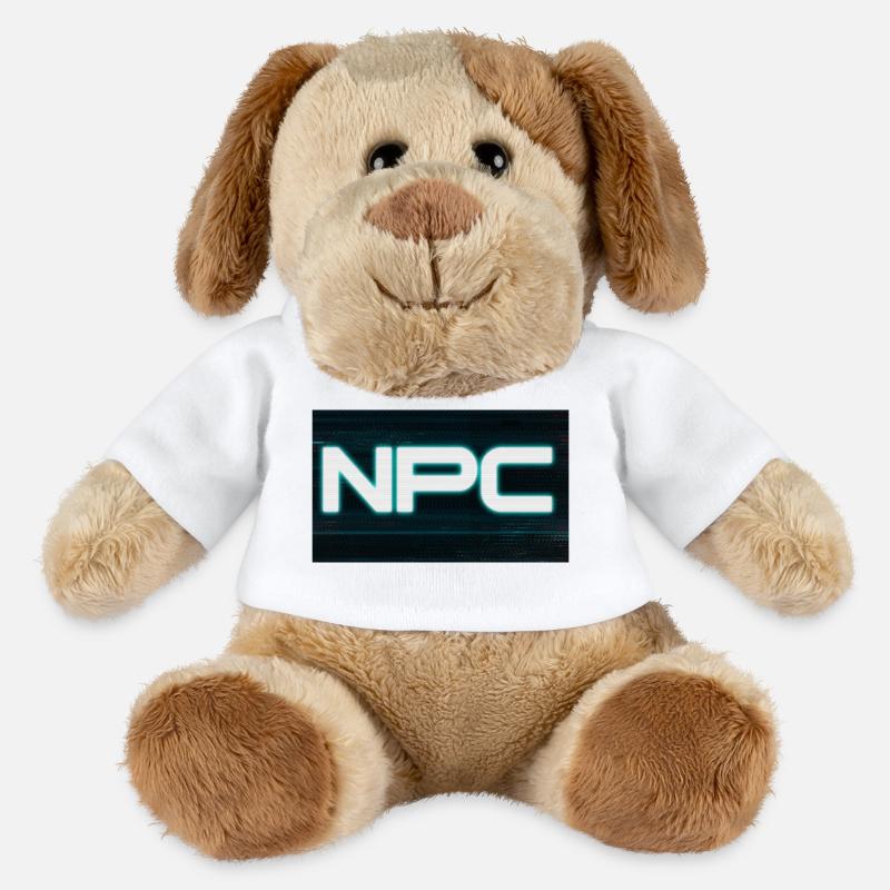 Neon NPC Glitch Stil - MiniFeet® Hund Helge - Weiß