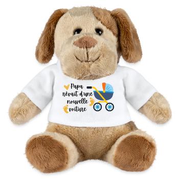 Dad dreamed of a new car - MiniFeet® Dog Helge - white - Front