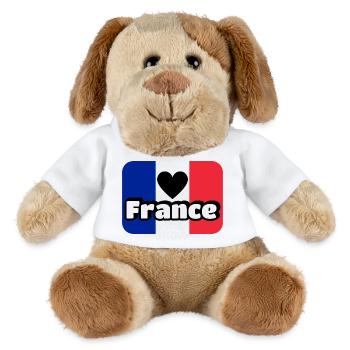 French flag blue white red - MiniFeet® Dog Helge - white - Front