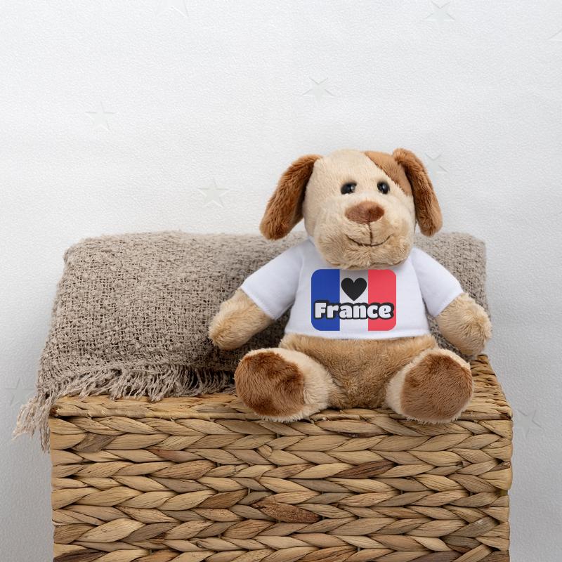 drapeau français bleu blanc rouge Chien en peluche Helge MiniFeet®