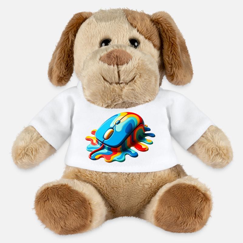 Melting Rainbow Computer Mouse - MiniFeet® Dog Helge - white