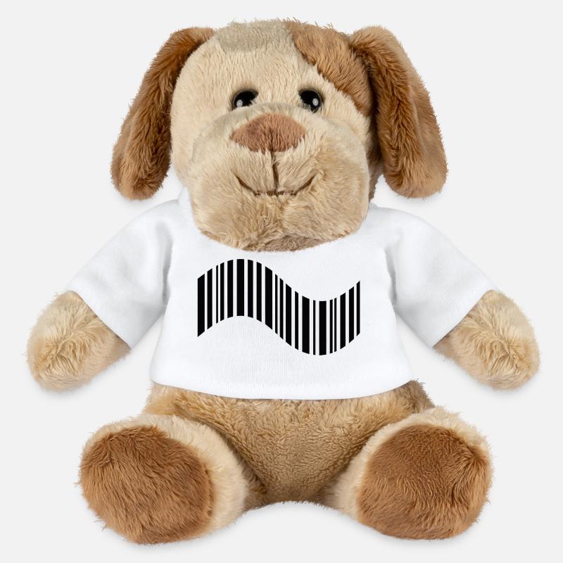 Code-barres en forme ondulée - Chien en peluche Helge MiniFeet® - blanc