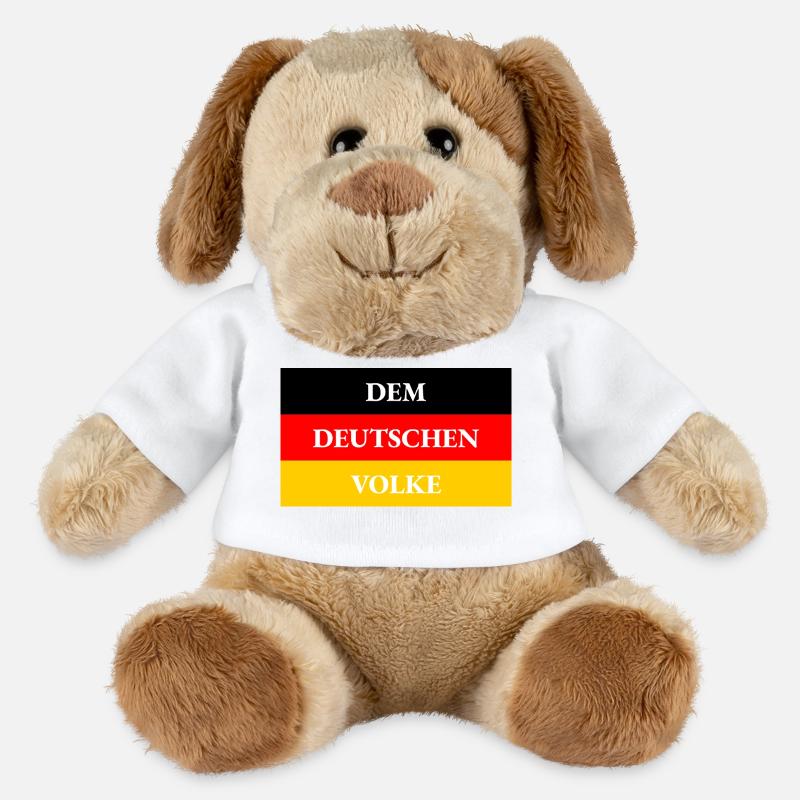 DRAPEAU AU PEUPLE ALLEMAND - Chien en peluche Helge MiniFeet® - blanc