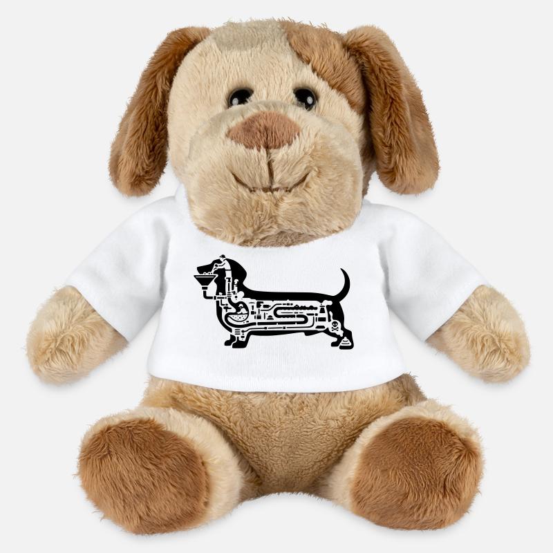 dackel verdauung hund kunst  - MiniFeet® Hund Helge - Weiß