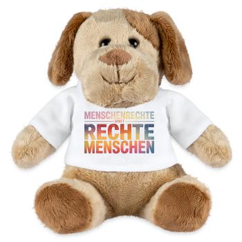 Menschenrechte statt rechte Menschen - Cool Pride  - MiniFeet® Hund Helge - Weiß - Vorne