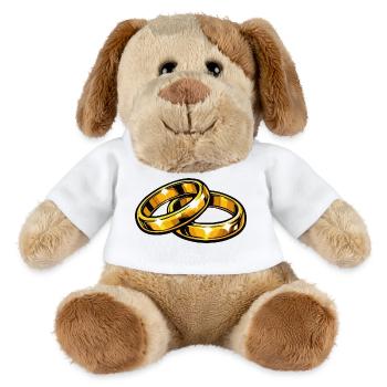 Anneaux de mariage en or Symbole de l’Éternité - Chien en peluche Helge MiniFeet® - blanc - Devant
