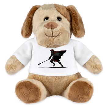 Spartanische Schatten- und Speer-Maskottchen Spartanische Tarnung - MiniFeet® Hund Helge - Weiß - Vorne