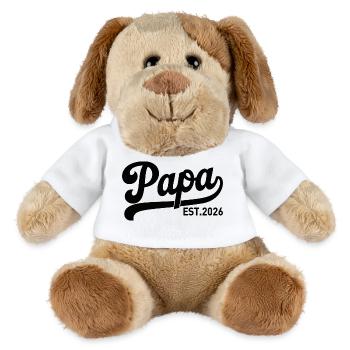 Papa 2026 Stolzer Papa  - MiniFeet® Hund Helge - Weiß - Vorne