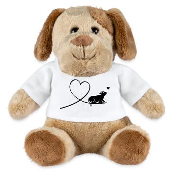 Animal Welfare Cow Silhouette with Heart Vegan - MiniFeet® Dog Helge - white - Front