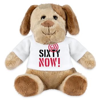sixty now 60 Geburtstag happy birthday sechzig - MiniFeet® Hund Helge - Weiß - Vorne
