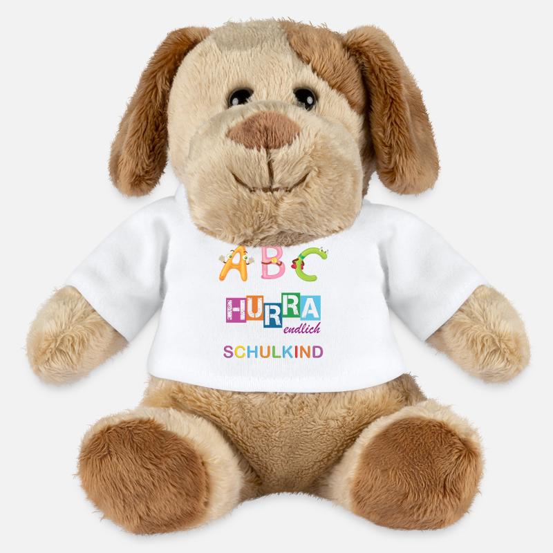 2023 Hurra endlich Schulkind - Einschulung Schule - MiniFeet® Hund Helge - Weiß