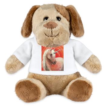 Tendre énergie de licorne - Sonja Ariel von Staden - Chien en peluche Helge MiniFeet® - blanc - Devant