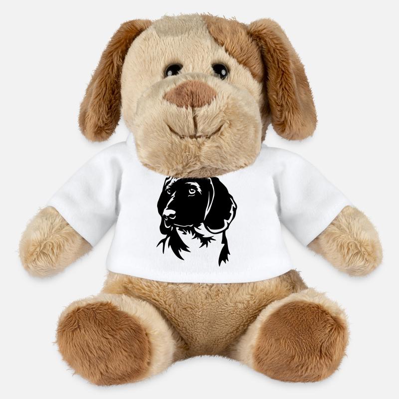 Bayerischer Gebirgsschweißhund Kopf - MiniFeet® Hund Helge - Weiß