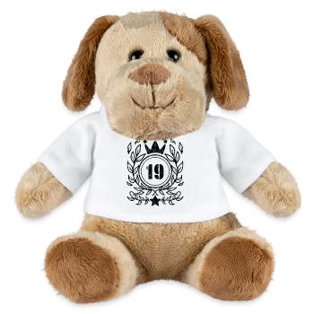 19 years old crown - 19 birthday - MiniFeet® Dog Helge - white - Front