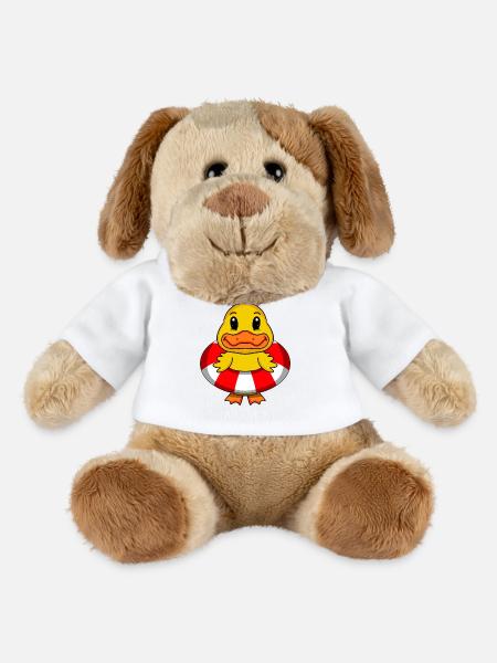Ente Schwimmen Rettungsring - MiniFeet® Hund Helge - Weiß