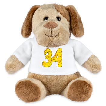 34 Jahre alt - 34. Geburtstag Geschenk - 1934 - MiniFeet® Hund Helge - Weiß - Vorne