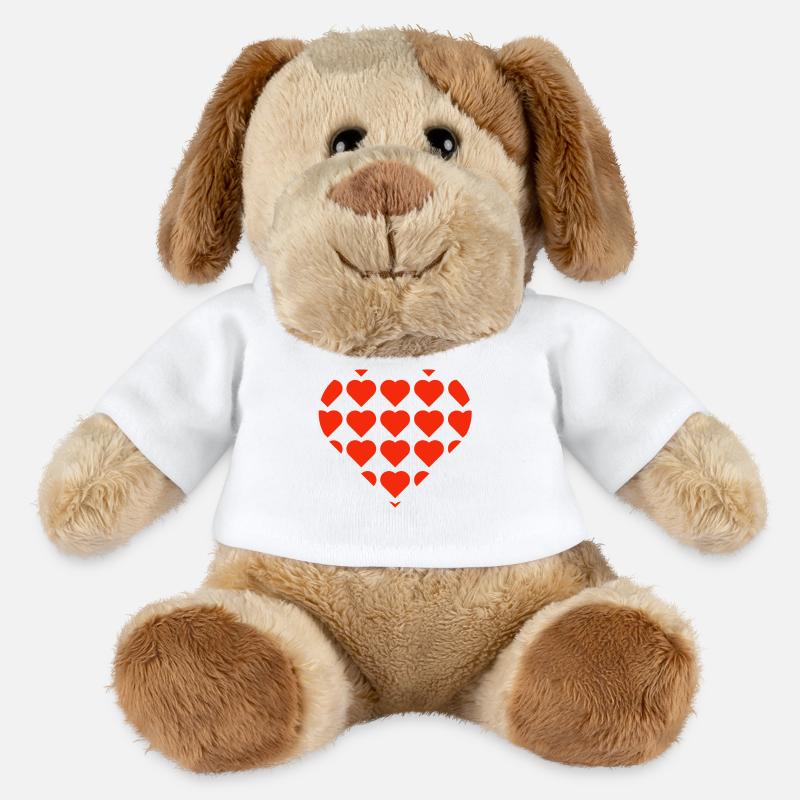 Saint-Valentin, Saint-Valentin, Saint-Valentin - Chien en peluche Helge MiniFeet® - blanc