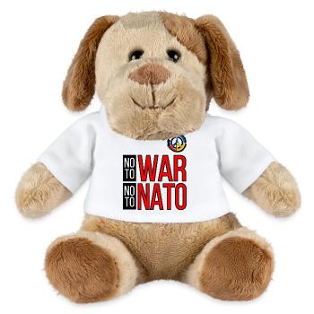 NON À LA GUERRE NON À L’OTAN | MARCHE MONDIALE POUR LA PAIX - Chien en peluche Helge MiniFeet® - blanc - Devant