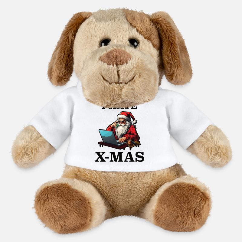 Tech-Weihnachtsmann hasst Weihnachten - MiniFeet® Hund Helge - Weiß