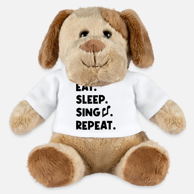 Manger, dormir, chanter, répéter - Chien en peluche Helge MiniFeet® - blanc