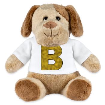 Letter B Gold - MiniFeet® Dog Helge - white - Front