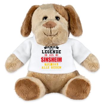 Stadt Sinsheim Deutschland Legende Spruch - MiniFeet® Hund Helge - Weiß - Vorne