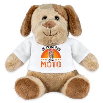 Je peux pas j ai moto - Chien en peluche Helge MiniFeet® - blanc - Devant