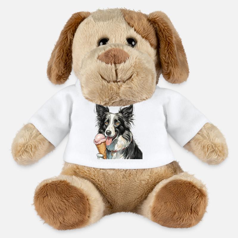 border collie glace - Chien en peluche Helge MiniFeet® - blanc
