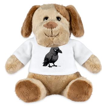 Ein gemeiner Cartoon Rabe - MiniFeet® Hund Helge - Weiß - Vorne