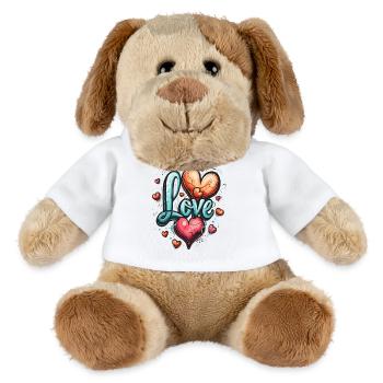 Peace, Hearts and Love - MiniFeet® Dog Helge - white - Front