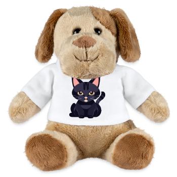 black cat with yellow eyes - MiniFeet® Dog Helge - white - Front