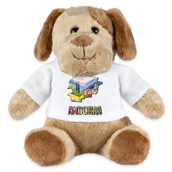 Aquarell Landkarte Andorra - MiniFeet® Hund Helge - Weiß - Vorne
