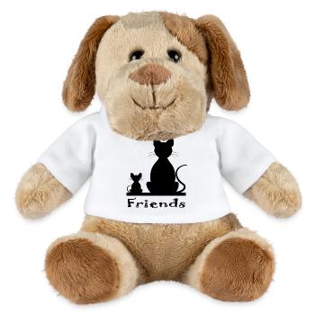 Katze und Maus als Freunde - MiniFeet® Hund Helge - Weiß - Vorne