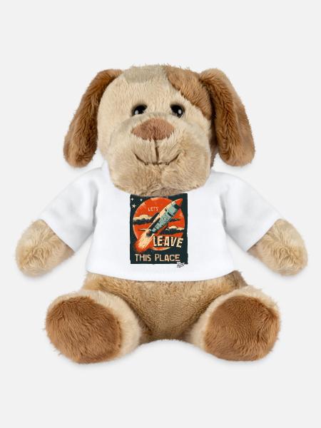 Lass uns mit einer Rakete hier abhauen - MiniFeet® Hund Helge - Weiß