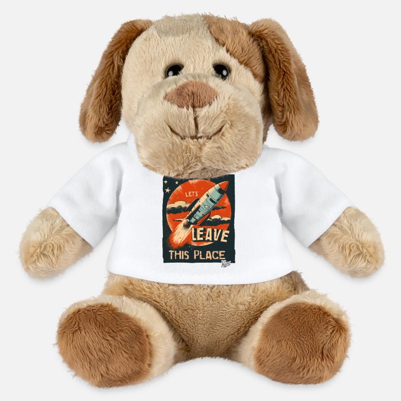 Let's get out of here with a rocket - MiniFeet® Dog Helge - white