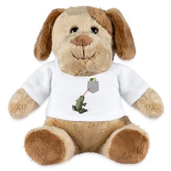 Froschzunge, die nach Kaulquappe in Ihrer Tasche greift - MiniFeet® Hund Helge - Weiß - Vorne