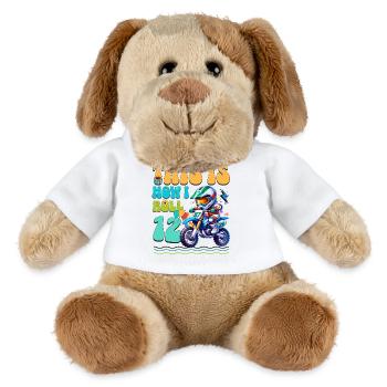 Motocross 12. Geburtstag - MiniFeet® Hund Helge - Weiß - Vorne