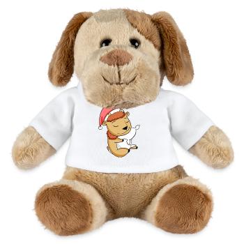 Bison Niedlich Müde Ausschlafen Weihnachten - MiniFeet® Hund Helge - Weiß - Vorne